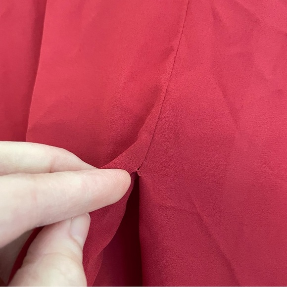 NEW NWT H&M Plus Size Red Pleated V-Neck Long Sleeve Shirt Dress Shift Dress 22 - Picture 14 of 16